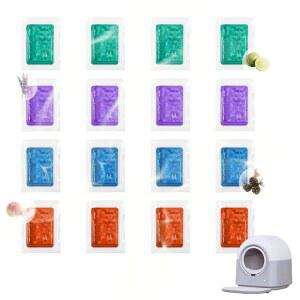 ABRCT 자동 셀프 클리닝 쓰레기통용 xcivi 16팩 냄새 제거제, HHOLOVE 고양이 탈취제 디자인, 쓰레기 탈취제, 반려동물 범용