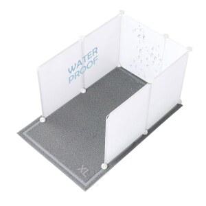 MEXPAWS 고양이 화장실 박스 인클로저 스플래시 가드 대형 28L 21.5W x 18H 인치, 매트가 있는 가벼운 플라스틱 시트 (흰색)