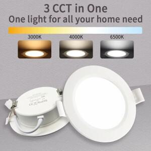 충전식투광기 다이얼 스위치 CCT LED 다운라이트 매입형 원형 패널 조명 실내 100240V 3000K 6500K 20W 24W