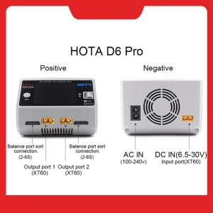 HOTA D6 Pro AC 200W DC 650W 15A 균형 충전기(비행기 1-6S Lipo Lihv/Nizn/Nicd/Nimh 배터리-EU 플러그용