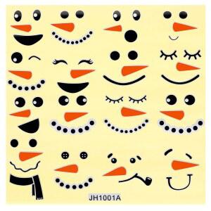 순록 크리스마스 장식 스티커 눈사람 서리가 내린 라이너 문 키트 얼굴