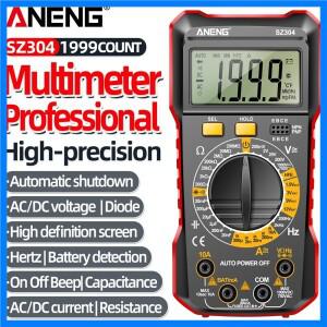ANENG 디지털 멀티미터 트루 RMS 휴대용 다기능 고정밀 테스터 NCV AC/DC 전압 전류 저항 옴 도구 SZ304