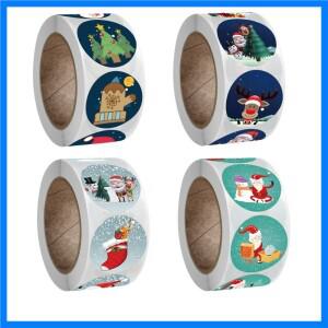 50-500pcs 만화 메리 크리스마스 스티커 산타 클로스 나무 종이 라벨 새해 귀여운 눈사람 편지지 스티커 어