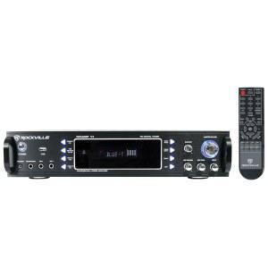 [미국배송] 록빌 RPA60BT V2 1000와트 2채널 앰프 믹서 블루투스 USB 마이크 입력 EQ 컨트롤 DJ 및 노래방용