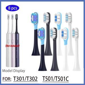 MIJIA T301T302T501 소닉 전동 칫솔용 교체용 칫솔모 8개 진공 포장이 포함된  강모 노즐