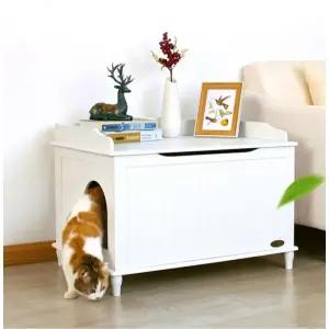 원목 고양이 화장실 배변통 사막화 수납 대형 캐비닛