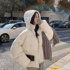 여성 숏패딩 낚시 흐 점퍼 집업 겨울 하이넥 흐하이넥ssu356