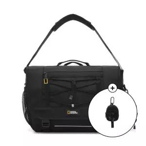 내셔널지오그래픽 스트링 지퍼포켓 메신저백 BLACK 496390