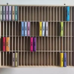 카세트 테이프 보관함 CD 데스크탑 우드 수납함