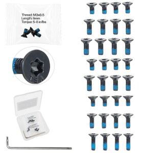 TSA 32피스 나사 세트 - 레드 닷 옵틱스 및 어댑터 플레이트 u2013에 맞는 Trijicon , Holosun , Vortex , Shield , Docter , 벡터 옵틱스 u2013 사전 적용 스레드락커 u2013에는 T10 헥스 키가 포함되어