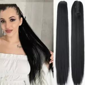 여성 롱 스트레이트 부분가발 집게형 포니테일 헤어스타일용 가발 (WFJ6DLC)