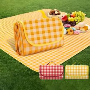 방수매트 돗자리 접이식 파우치형 체크패턴 나들이 캠핑 피크닉매트 대형 200x200cm