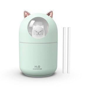 휴대용 300ml 미니 쿨 미스트 , 야간 조명, USB 자동 차단, 초조용, 홈 오피스 여행용 모드 2가지(그린)