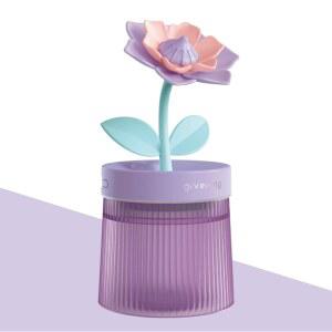 순청파 귀여운 미니 320mL 쿨 미스트 음소거, 2가지 모드, 가정용/조리용/사무실용, 휴대용 공기 보습기, 충전식 (가든리아 퍼플)