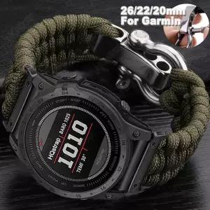 호환 Garmin Tactix 7Pro Fenix 7 6X 6 Pro 5X 5 Plus 3HR 밴드 용 스포츠 땋은 나일론 스트랩 Garmin Watc