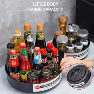주방 회전쟁반 트레이 양념통 소스정리 스텐 모던블랙
