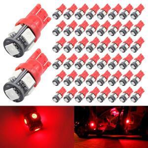 50개 T10 5050 5SMD 화이트 블루 레드 자동차 LED 쇼 와이드 도어 라이트 독서등 주차등 전구 캔버스 W5w 1