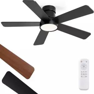 조명과 리모컨이 있는 42인치 선풍기 실내 모던 플러시 마운트 천장 3CCT 6단 조용한 DC 모터 침실 거실