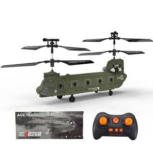 한엘 S026H 원격 조종 헬리콥터, 고도 유지 기능이 있는 군용 그린 RC 안정적인 호버링, 원키 이착륙, 팬과 애호가를 위한 초보자 친화적인 헬리콥터