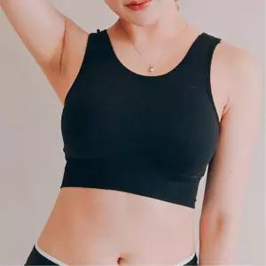 헬스 등매쉬 캡내장 신축성 스판 블랙 브라탑 사계절언더웨어 30대여성속옷
