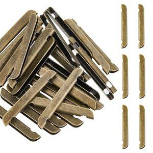 슈퍼피딩 30Pcs 금속 책 코너 프로텍터 가드 엣지 커버 앤티크 브론즈 클립 노트북 앨범 빈티지 사진 정크 저널 52x6.5x4mm 구멍: 4.4x3mm