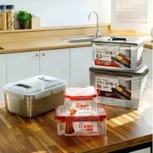 코멕스 스텐 핸들뚜껑 밀폐용기 김치통 찬통 6L (WFK8UCM)