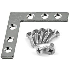 프레임 하드웨어 4인치 모서리 브레이스 아연 도금 강철(8팩) 나사 포함 - 고강도 1.85mm 두께의 A2 강철, 3홀 디자인 액자 프레임, 보강 모서리, 선반, 캐비닛 등에 이상적임
