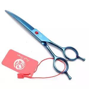 애견미용가위 커브 보라색 드래곤 일본 스테인레스 블루 곡선 가위 애완동물 미용 개 Z3005A 8 인치