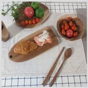 물방울형 티크 원목 도마