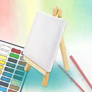 미니 이젤+캔버스 세트 10X10cm 그림 유화 캔버스액자 그림 그리기 명화 유화