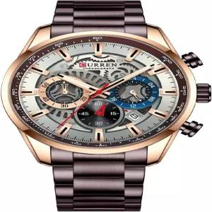 팬미스 남성 럭셔리 시계 비즈니스 크로노그래프 원피스 방수 스테인리스 스틸 아날로그 쿼츠 손목시계