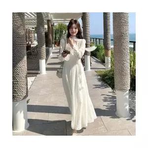 여자 레이어드 레이스 원피스 프렌치 빈티지 롱 겨울 슬림핏 스커트 바캉스룩 SPO마켓4