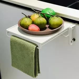 주방 걸이 선반 무타공 조리대 정리대 싱크대 보조 선반 수납 접이식 문걸이 테이블 거치대 다용도 틈새