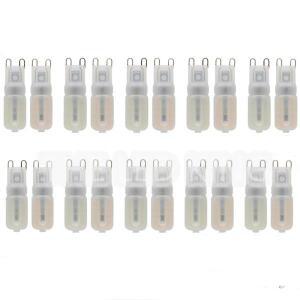 1- 20X G9 LED 램프 AC220V 깜박임 리스 밝기 조절 전구 2835SMD 6W 390LM 브라이트 샹들리에 조명 40W 할