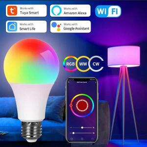 Tuya 스마트 WiFi LED 전구 220V 110V 10W 15W 20W E27 Alexa 램프 라이프 APP Google Assisatnt 음성 제어