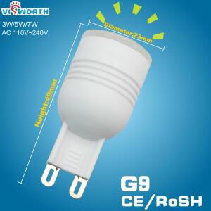 G9 LED 조명 3W 5W 7W LED 전구 AC 110V 220V 세라믹 바디 램프 미니 스포트 라이트 웜톤 화이트 콜드 SMD3