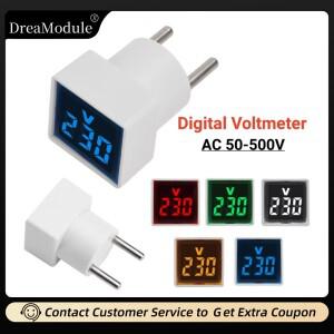 미니 소형 범용 사각형 전압계  LED 디지털 AC 50-500V 전압 전류 표시기  자동차 볼트 앰프 테스터 감지기