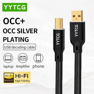 HIFI USB OCC 케이블 타단자 A to B 6N DAC A-C 오디오 은도금 데이터