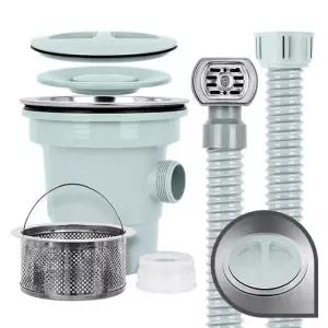 싱크통세트 1구 대 싱크대배수통 뚜껑트랩 하수구역류 싱크대배수구