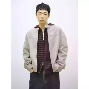 에잇세컨즈 8seconds 페이크 스웨이드 지퍼포켓 블루종 베이지