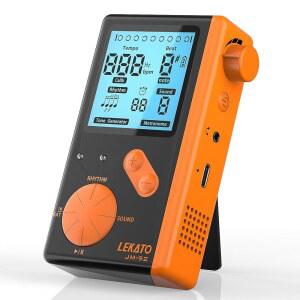 피아노 기타 드럼 우쿨렐레 연습을 위한 전자 디지털 메트로놈 타이머가 있는 8비트 톤 모든 악기를 음색 생성기 블랙 오렌지 LEKATO 작성