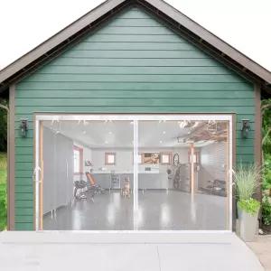 마그네틱 차고 문 스크린 16x7피트 메쉬 네트 커튼 반려동물 친화적이고 접이식 유리섬유 커버 카포트