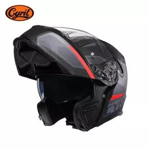 오토바이 듀얼 바이저 모듈러 풀 페이스 헬멧, 플립 업 DOT 승인, 성인 남성 여성, Casco Moto CYRIL AH121