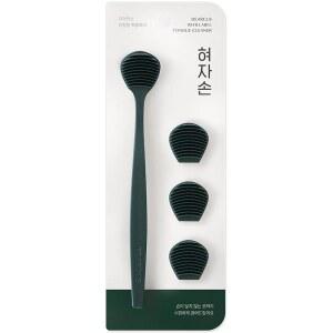 3개의 교체 가능한 헤드가 있는 DEARCUS 한국어 혀 스크레이퍼 - 100% BPA 프리 TPE 혀 클리너 - 구취를 줄이고 다치지 않음 - 위생적인 스크레이퍼 - 모던하고 심플한 디자인 (딥 그린)