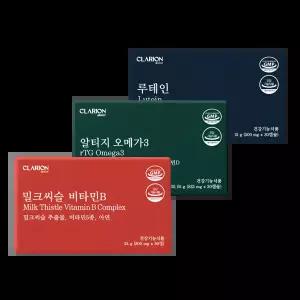 클라리온 직장인 존버템 3종 세트 (밀크씨슬+ 오메가3+ 루테인)
