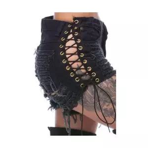 헐크 여성 여친 청반바지 반바지 펀칭 찢어진옆라인 데님 핫팬츠 KKE4