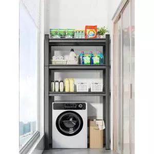 최강 드럼세탁기 70cm 블랙 거치대 선반 정리대 베란다 3단