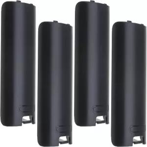 Create idea 닌텐도 Wii 리모컨 호환 배터리 뒷면 커버 4개 세트 교체용 플라스틱 덮개 블랙