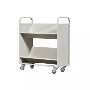 도서관 북트롤리 책장 정리함 선반 학교 반납 2단 V자형 책수레 무소음 바퀴