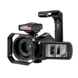 캠코더 ordro 나이트 비전 비디오 카메라 블로그 고스트 헌팅 유튜브 3.1인치 ips 터치 스크린 ir 라이트 휴대용 홀더 64g 메모리 카드 및 배터리 2개 포함